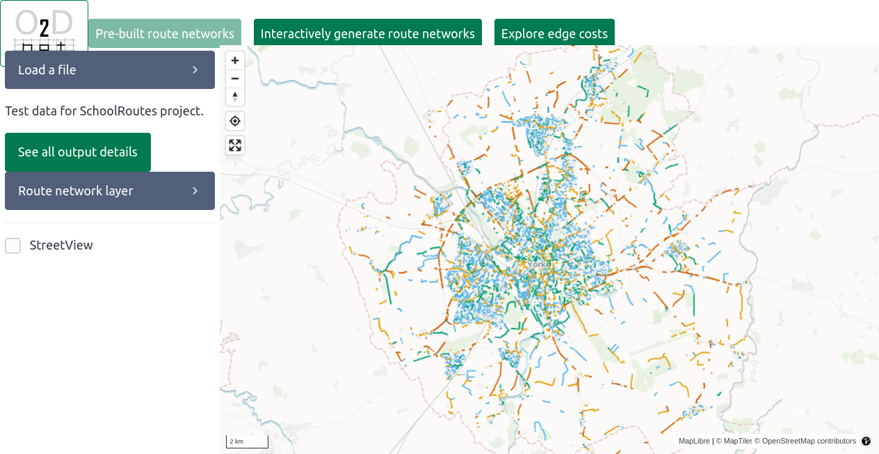 Routes generated by the SchoolRoutes project.